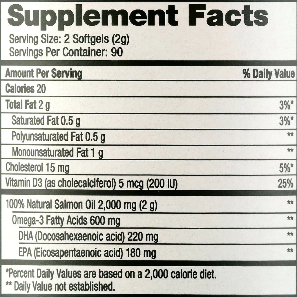 Wild Salmon Oil 1,000 mg Softgel, 180 Ct G453694