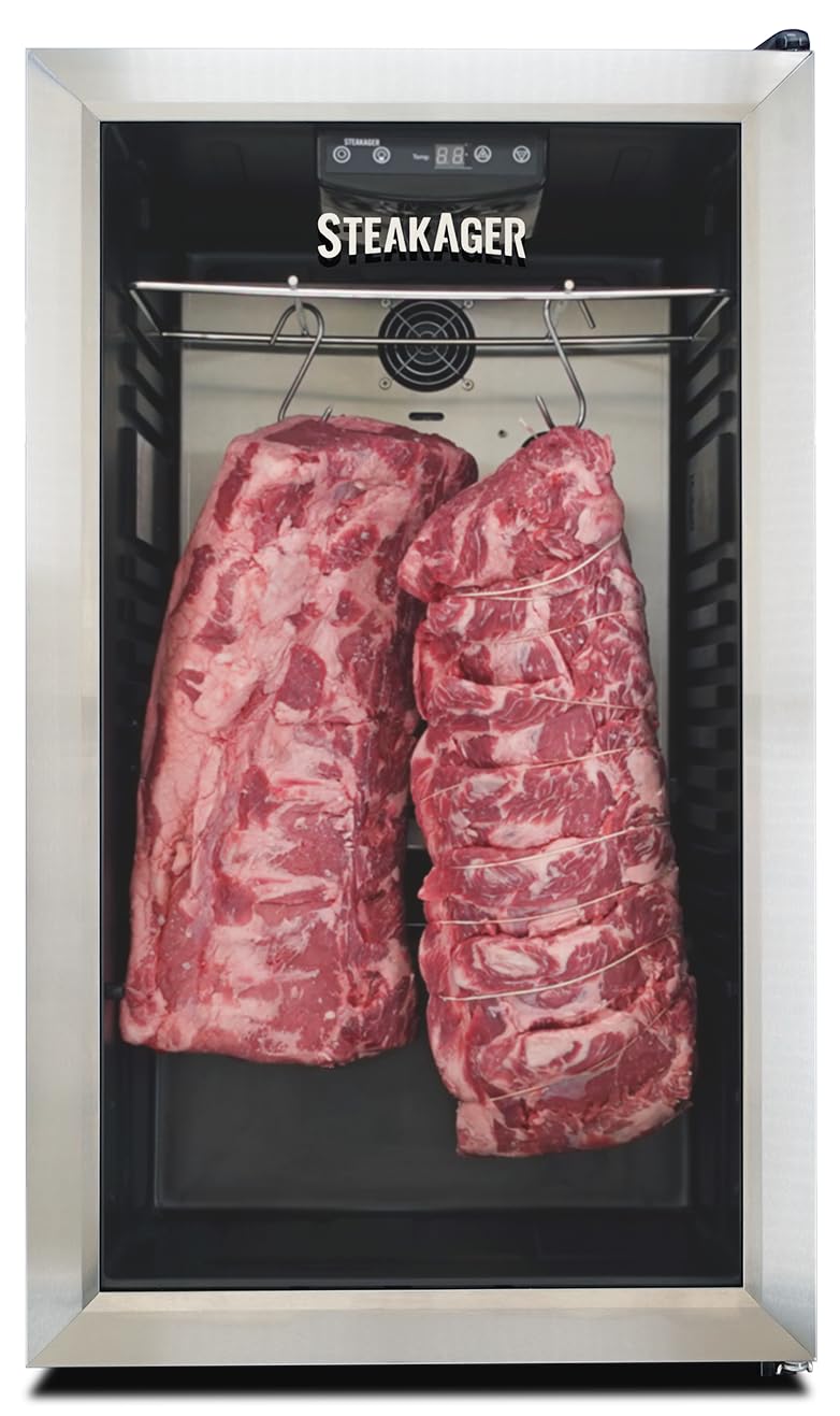 Black and Stainless Steel Dry Aging Refrigerator with 40Lbs Capacity B8918