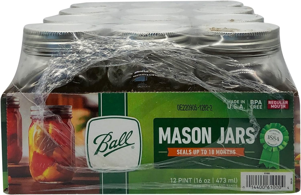 16 oz Regular Mouth Pint Jar Set of 12 L3510