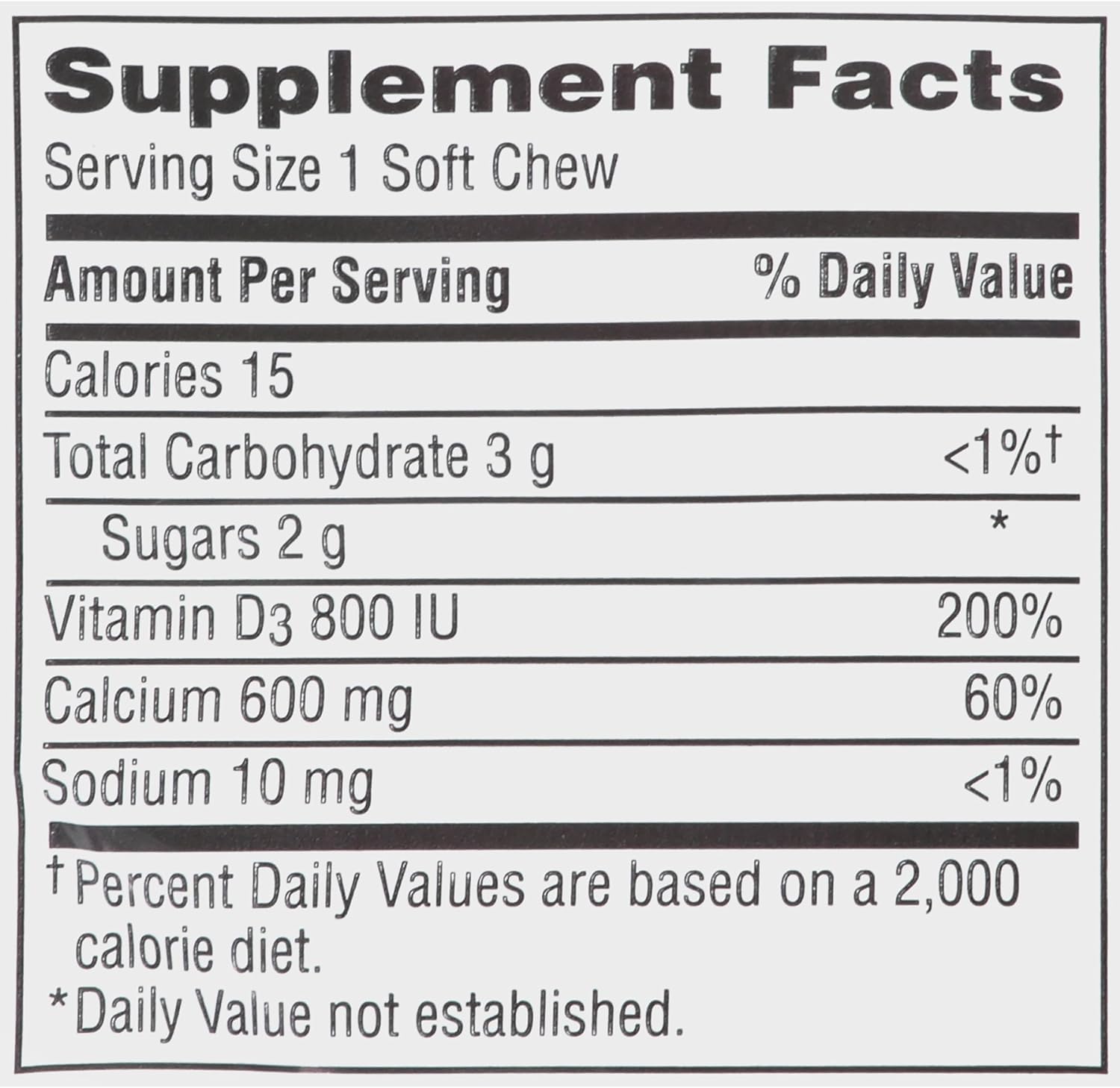 Calcium & Vitamin D Soft Chews Vanilla Creme 60 Each (Pack of 2) J134