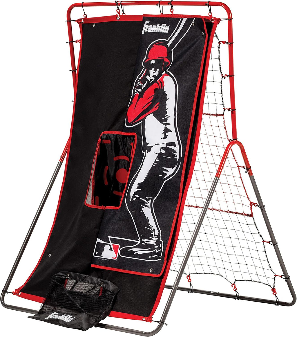 2-in-1 Baseball Pitching Target and Rebounder Net, Red V1760