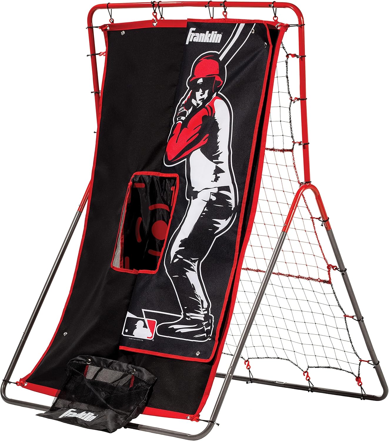 2-in-1 Baseball Pitching Target and Rebounder Net, Red V1760