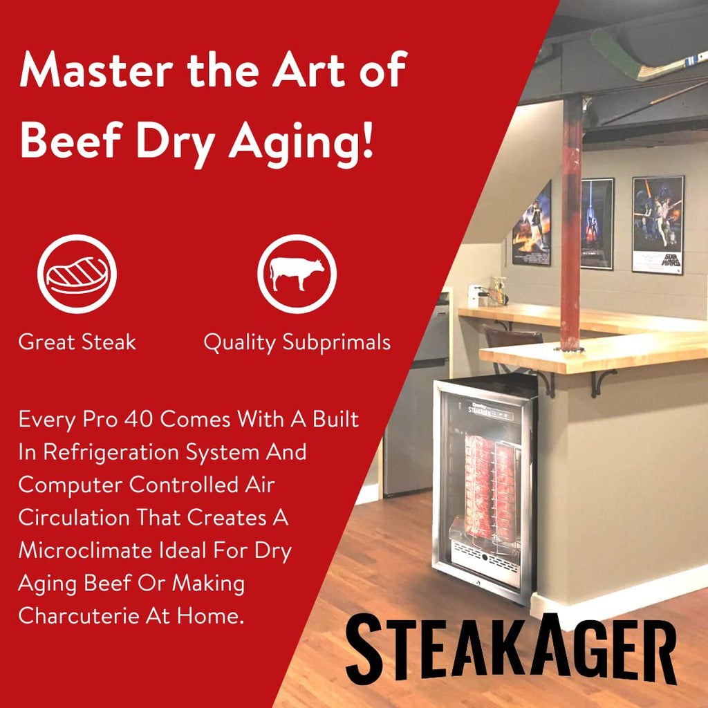 Black and Stainless Steel Dry Aging Refrigerator with 40Lbs Capacity B8918