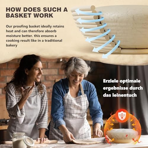 9 Inch Round & 10 Inch Oval Sourdough Proofing Basket with Linen Liner O5885