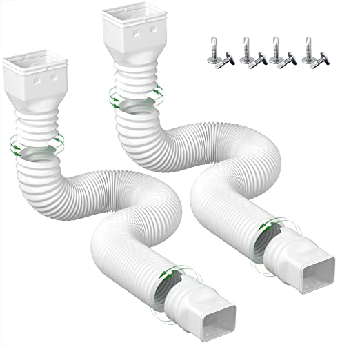 2 Pack Flexible Black Rain Gutter Downspout Extensions Y70944