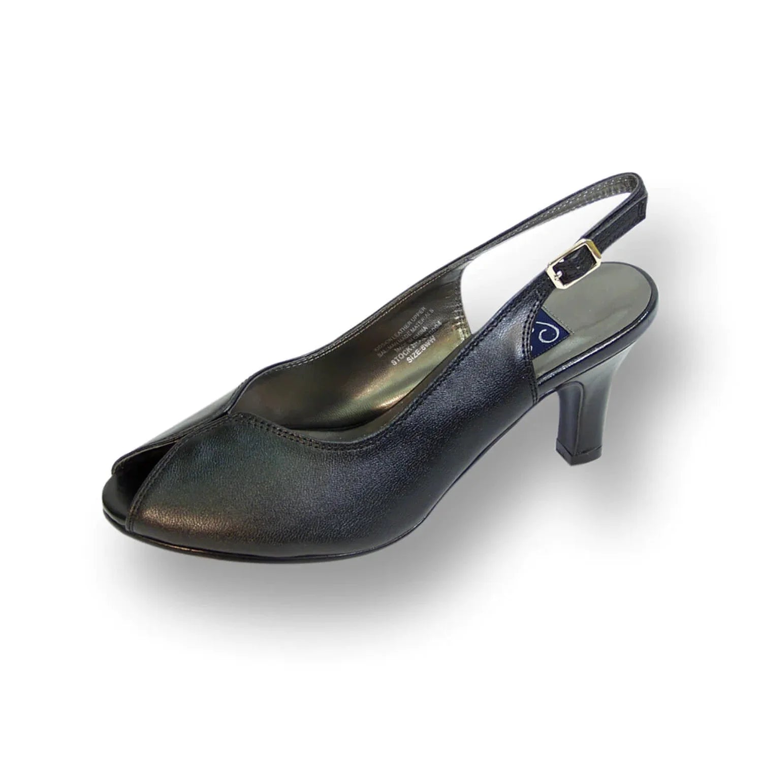 Wide Width Leather Slingback Pumps N839