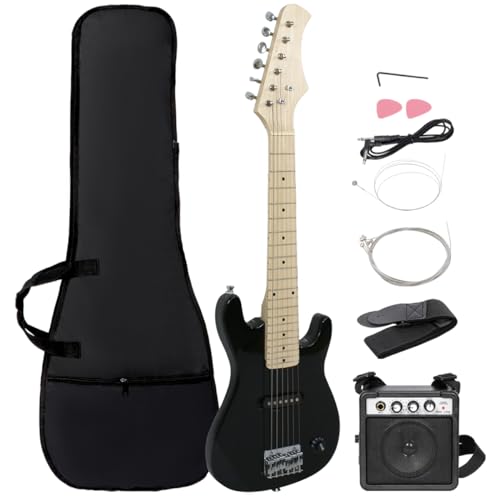 30" Black Beginner Electric Guitar with 5W Amp and Guitar Bag R45631