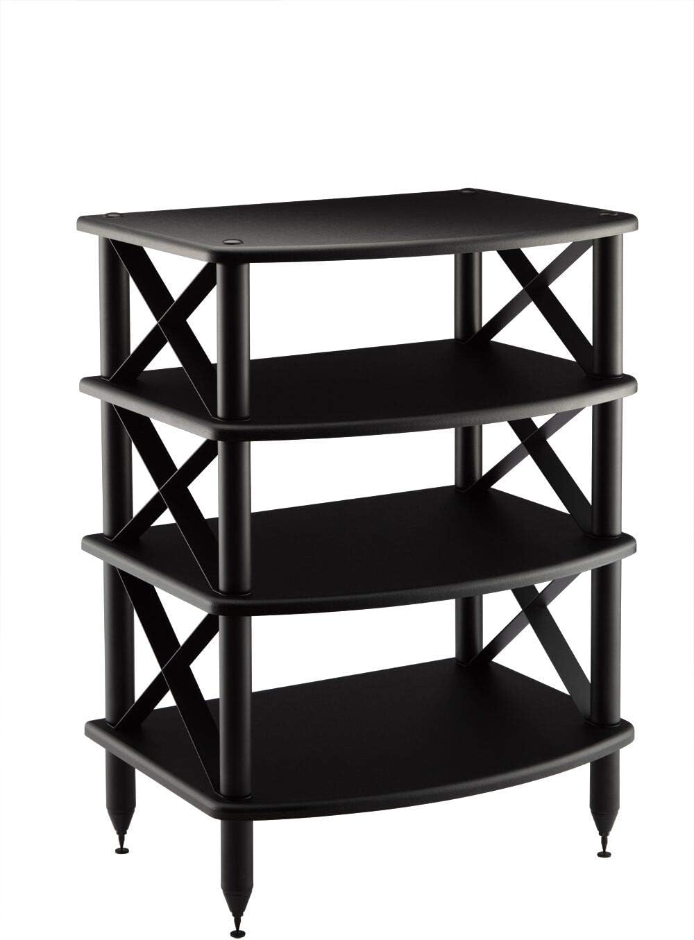 Black Four Shelf Audio Rack Media Stand B186275