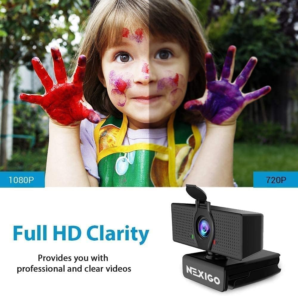 Pack of 2 1080P Web Camera with Microphone and Privacy Cover F171