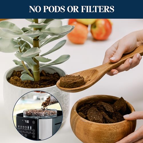 Drip Coffee Maker with Built in Grinder, Single Serve, 8 oz to 24 oz, 40 oz Carafe, Stainless, Silver/Black H720717