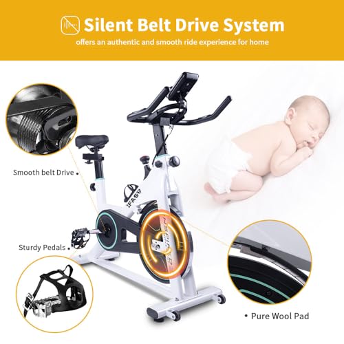 Stationary Exercise Bike with LCD Monitor and Comfortable Seat Cushion Q695078