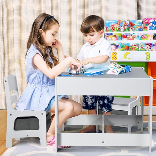Pink Kids Table and Chair Set with Storage S650217
