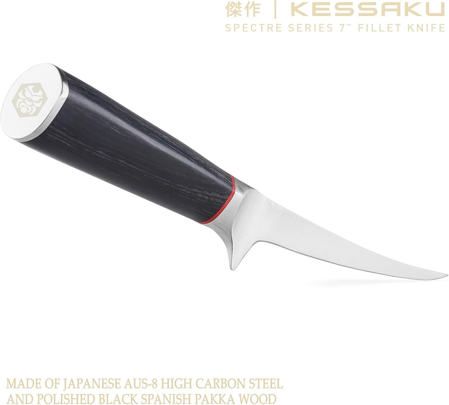 7-Inch Flexible Fillet Knife with Pakkawood Handle and Blade Guard N4486