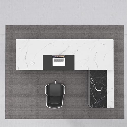 L-Shaped Desk with Charging Station File Drawer and Storage Shelve X461019