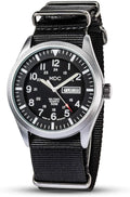 Black Analog Nylon Band Military Watch O671