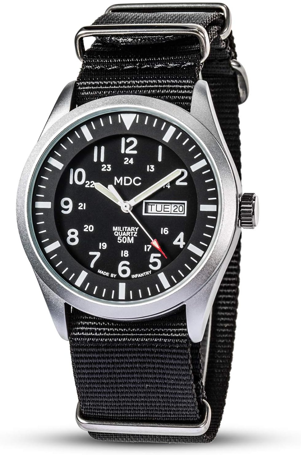 Black Analog Nylon Band Military Watch O671