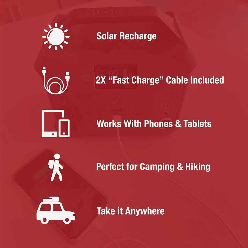 300wH Portable Power Station with 40 Watt Solar Panel D522700