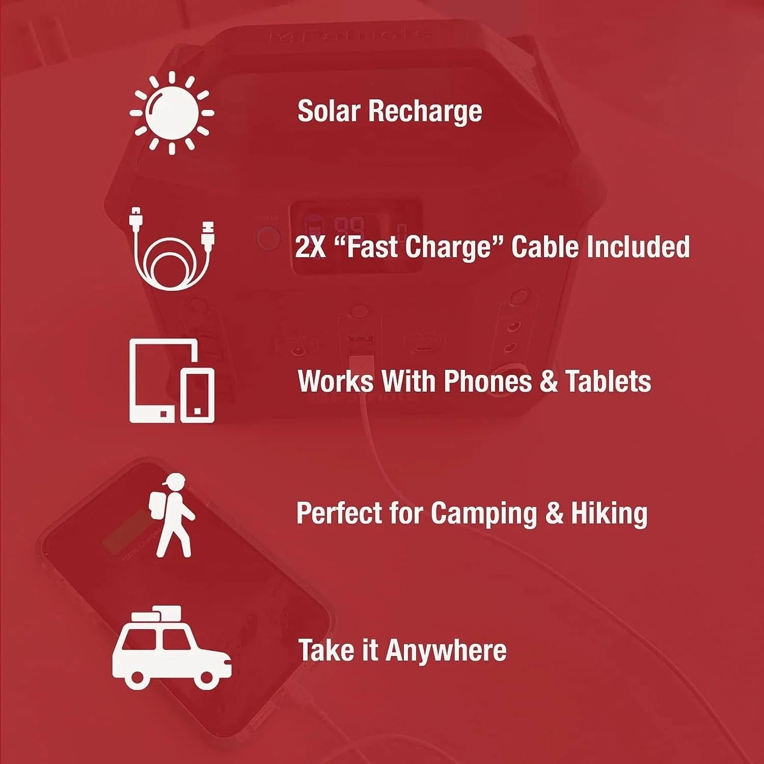 300wH Portable Power Station with 40 Watt Solar Panel D522700