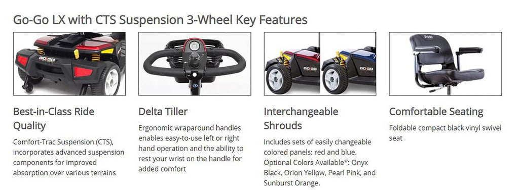 3-Wheel Scooter with CTS Suspension A508