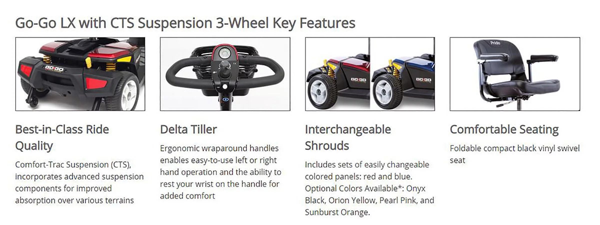 3-Wheel Scooter with CTS Suspension A508