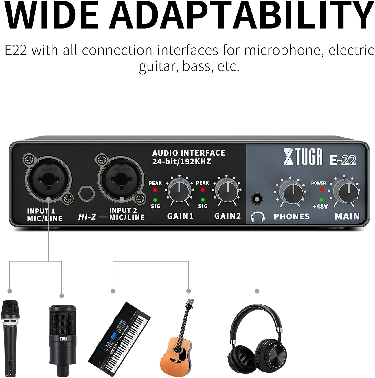 2 Pack USB Audio Interface with XLR Mic Preamplifier W2451