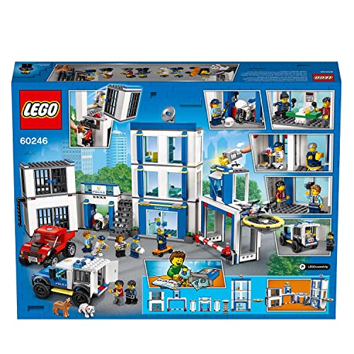 LEGO City Police Station Building Set with 2 Truck Toys, Light & Sound Bricks, Drone and Motorbike N320