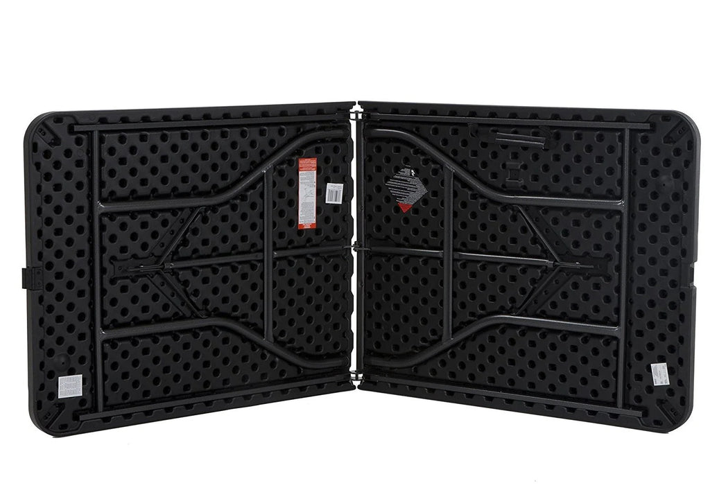 Black 6 Foot x 30 Inch Fold-in-Half Folding Table N41744