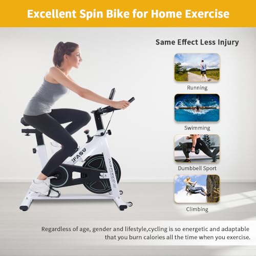 Stationary Exercise Bike with LCD Monitor and Comfortable Seat Cushion Q695078
