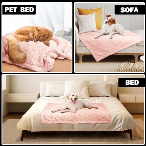 Grey Washable Sherpa Fleece Dog Blanket 24x32 Inches P6843