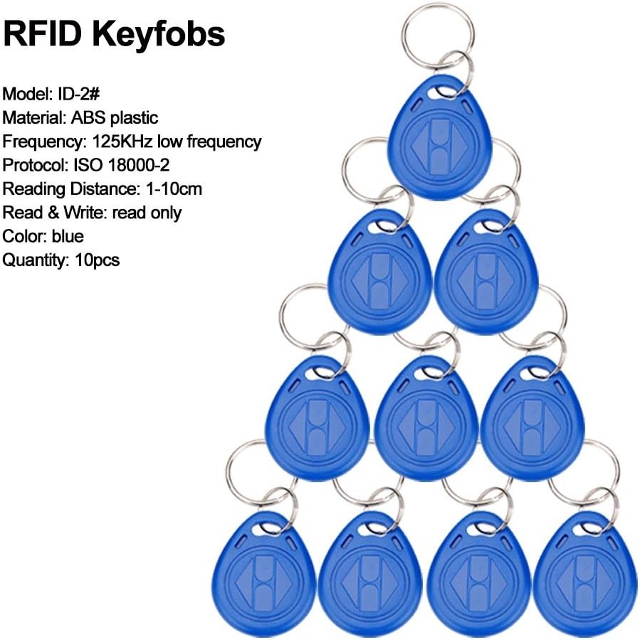 RFID Access Control Keypad 125KHz with DC12V Electric Lock, 3A Power Supply, Exit Button, 10pcs ID Key Cards T333