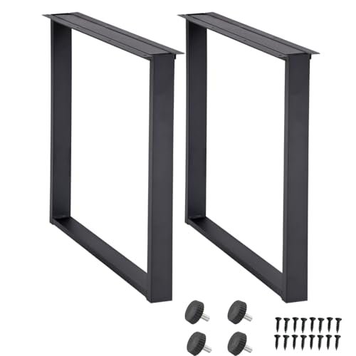 28 Inches Tall H-Shape Steel Desk Table Legs 2 Pack Matte Black N75050