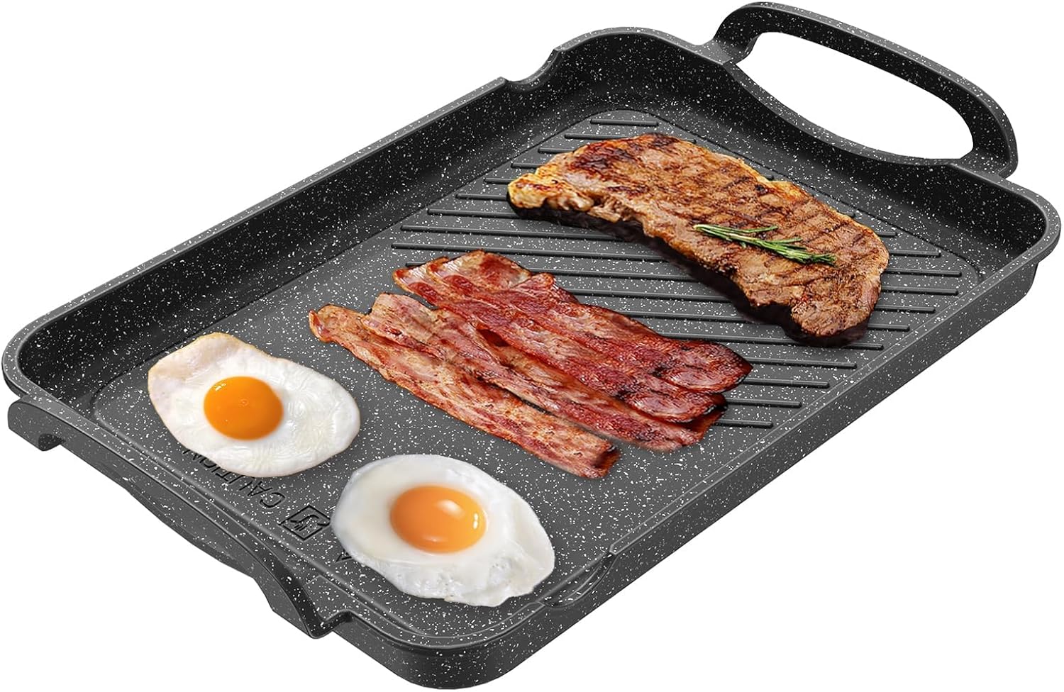 Nonstick 16.5"x12.0" Double Burner Granite Griddle Pan M6887