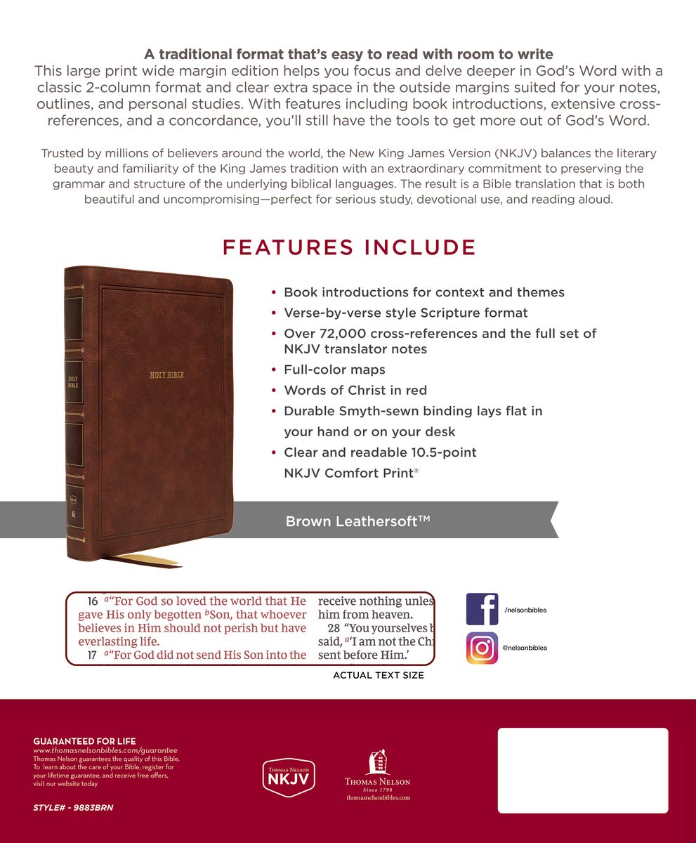 Brown Leathersoft Large Print Holy Bible L841074
