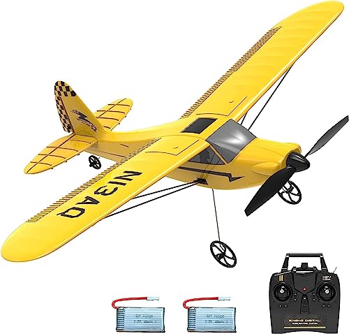 RC Plane Trainer 3CH Remote Control Airplane with Prop Saver, 6-Axis Gyro Stabilizer, 400mm Green B8749
