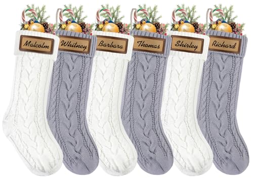 6 Pack 18in Large Knitted Christmas Stocking Set V340