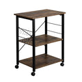 3-Tier Kitchen Utility Microwave Oven Stand Storage Cart Shelf Black Metal Frame C3624