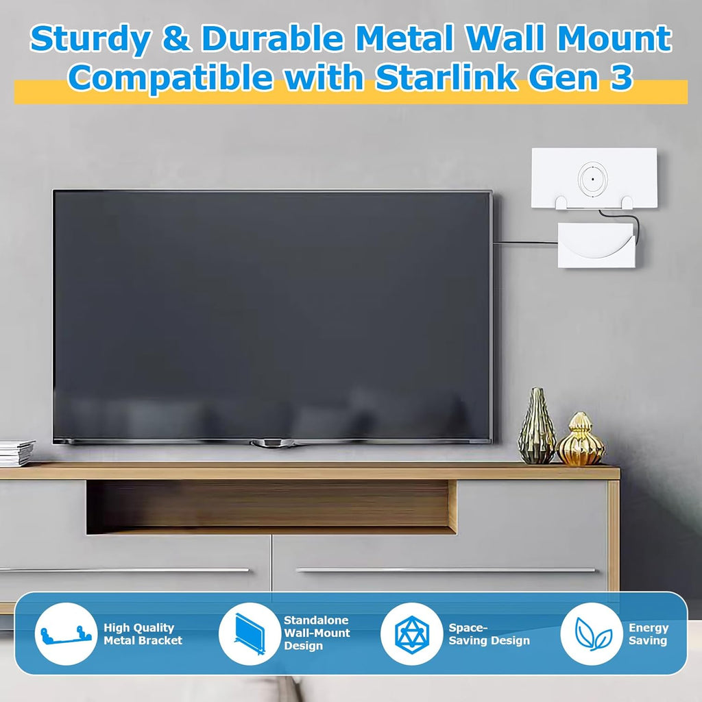 Metal Wall Mounting Kit for Starlink Gen 3 Router and Power Supply J90157
