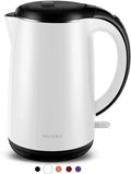 White Double Wall Electric Water Kettle 1.8 Quart L863436