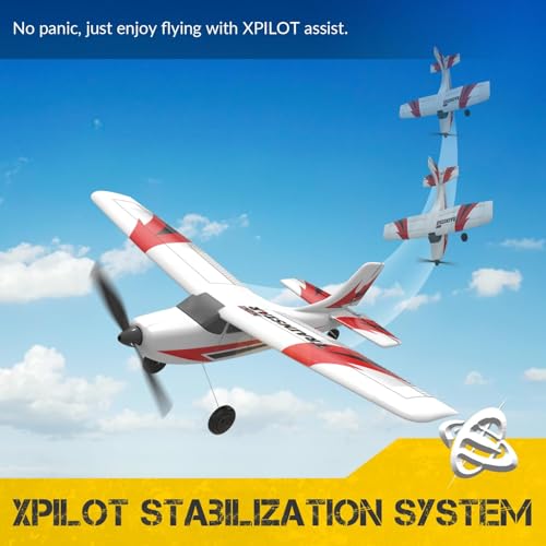 RC Plane Trainer 3CH Remote Control Airplane with Prop Saver, 6-Axis Gyro Stabilizer, 400mm Green B8749