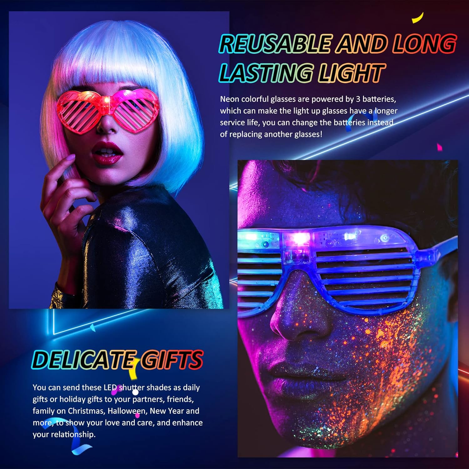 12 Pcs LED Glow Glasses V690