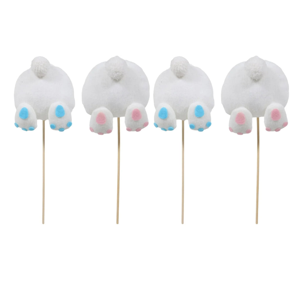 Blue Pink Rabbit Cake Toppers 4pcs F124