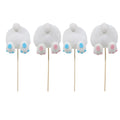 Blue Pink Rabbit Cake Toppers 4pcs F124
