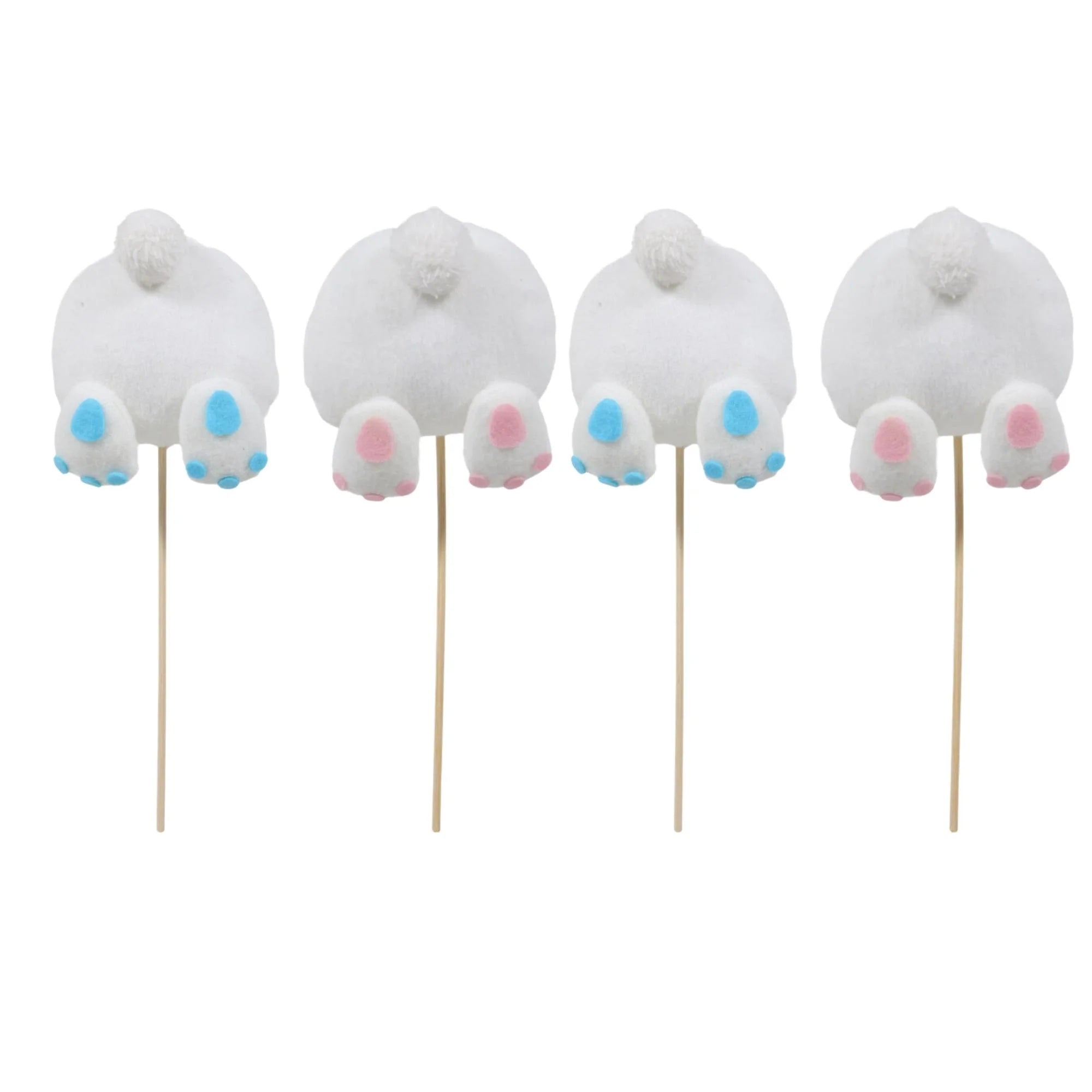 Blue Pink Rabbit Cake Toppers 4pcs F124