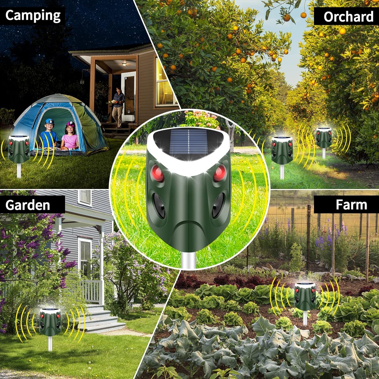 Solar Ultrasonic Animal Repellent with Motion Sensor F61244