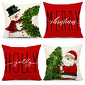 Red Christmas Pillow Covers 18x18 Set of 4 A314