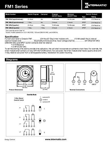 Electromechanical Timer, 7-Day, SPDT, 21A R451701