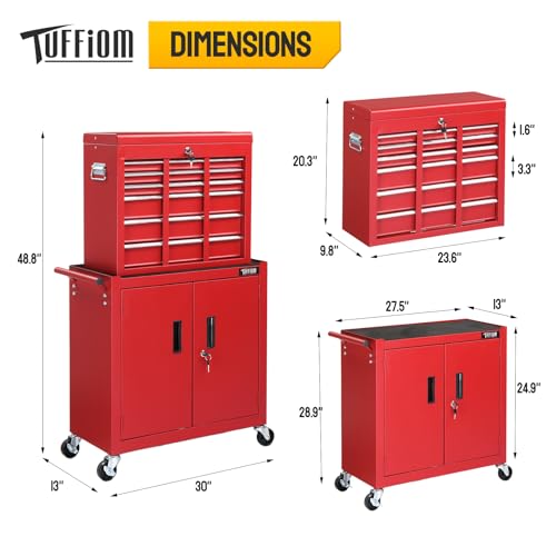 Red & Black 5-Drawer Rolling Tool Chest D1686