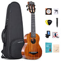 Solid Mahogany Soprano Ukulele 21" with Gig Bag Tuner Strings Picks and Strap Z17840