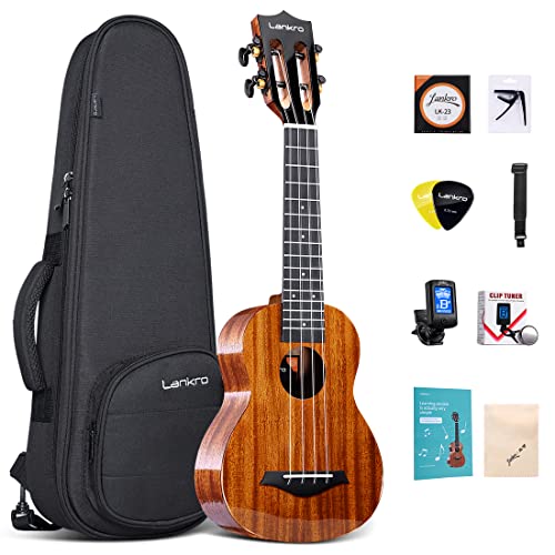 Solid Mahogany Soprano Ukulele 21" with Gig Bag Tuner Strings Picks and Strap Z17840