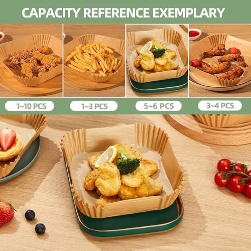 100PCS Non-stick Disposable Air Fryer Paper Liners U971